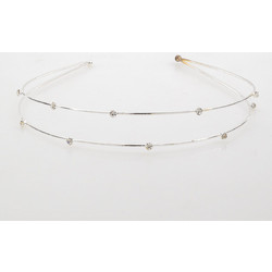 Novita Elegant Διπλή Στέκα Μαλλιών με Κρύσταλλα Ασημί