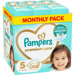Pampers Premium Care Monthly Pack Πάνες No5 11-16kg 148τμχ