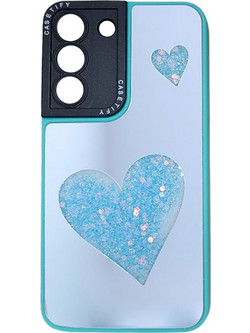 Θήκη Back Cover TPU Mirror Heart για Samsung Galaxy S22, τιρκουάζ