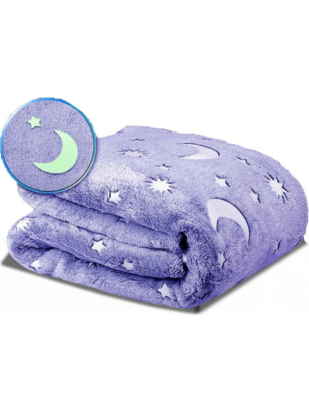 Παιδική Κουβέρτα Fleece που Φωσφορίζει 150x120cm με Λαμπερά Φωσφορίζοντα Σχέδια - Childrens Glow Blanket - Μπλε