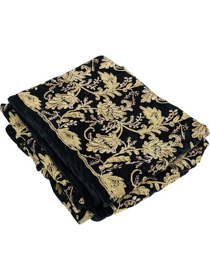 Ύφασμα Luxury Rose DF Loneta Foil 150 εκ. Χ 3μ. Μαύρο/Χρυσό 20123