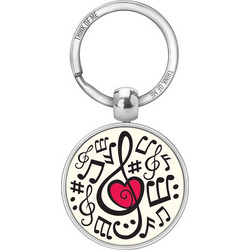 THINKOFME ΜΠΡΕΛΟΚ 3,6cm ΝΟΤΕΣ ΑΣΠΡΟ ΦΟΝΤΟ