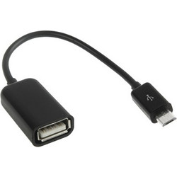 Καλώδιο προσαρμογέα USB 2.0 AF σε Micro USB 5 ακίδων αρσενικό με λειτουργία OTG, Μήκος: 15cm (Μαύρο) (OEM)