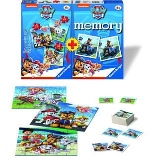 Παιδικό Puzzle Ravensburger Memory & Puzzle Paw Patrol 25 + 36 +49 Κομμάτια