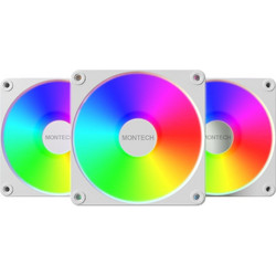 Montech GF120 V2 Case Fan 120mm ARGB με Σύνδεση 3-Pin 4-Pin PWM 3τμχ White