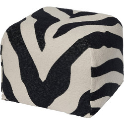 Πουφ Zebra Μαυρο/Off White 100% Βαμβάκι/Polystyrene W50 x D50 x H38cm Broste Copenhagen