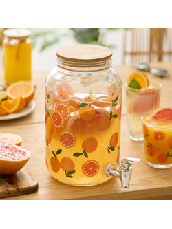 Βάζο Γυάλινο Με Βρυσάκι 4lt S-D Fruity Orange 213920