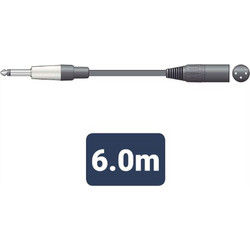 M6J-XM600 Καλώδιο Ήχου 6.3mm Mono Jack Plug - XLR Male 6m (Τεμάχιο)