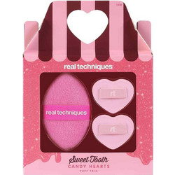 Real Techniques Sweet Tooth Candy Hearts Puff Trio Σετ Πουφ Μακιγιάζ Για Πούδρα Και Ρουζ 3τμχ