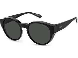 Polaroid Eyewear PLD9017S 08AM9 Ανδρικά Γυαλιά Ηλίου Στρογγυλά Κοκάλινα Μαύρα με Μαύρο Polarized Φακό