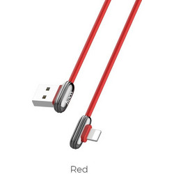 Hoco U60 Angle 90° USB-A to Lightning Cable 1.2m Red GER-HC-U60LR