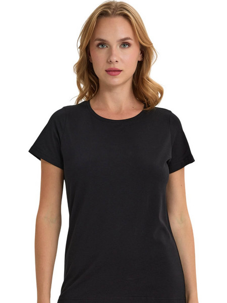 Γυναικείο βαμβακερό t-shirt 526 BERRAK 8133 - Μαύρο