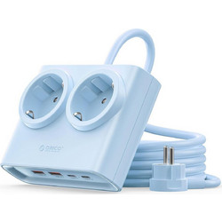 Orico PDC25 25W 6in1 Power Strip 2x Ac + 2x USB-A + 2x USB-C - Blue -PDC25-2A2U2C-EU-BL-Ep - (ORICO-PDC25-2A2U2C-EU-BL-EP-HU)