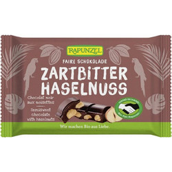 Rapunzel Βιολογική / Vegan Μαύρη Σοκολάτα με Ολόκληρο Φουντούκι 100g 18780