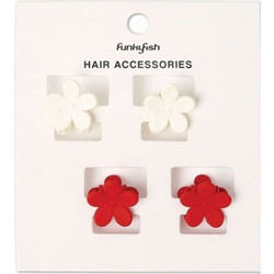 Σετ Mini κλάμερ μαλλιών - hair clips Funky Fish flower Cherry blossom 4τμχ πολύχρωμα (300-31005)