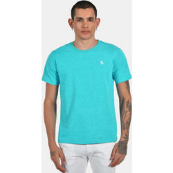 Ανδρικό T-shirt Normal Fit 100% Βαμβακερό Με Διακριτικό Λογότυπο Στήθους - ΤΙΡΚΟΥΑΖ