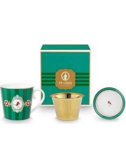 Σετ Τσαγιού 3 Τέμ. Pip Studio - Love Birds Medallion Stripes Emerald-green