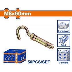Wadfow WDQ4522 Βισμα Μεταλλικο Β.τ Γαντζο 8x60mm 50τμχ