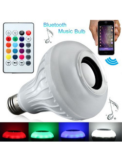 Λάμπα LED E27 με Ηχείο Bluetooth και Ασύρματο Χειριστήριο Globostar RGBW - Wireless HI LED Λάμπα E27 Bluetooth με Ηχείο και Χειριστήριο Globostar RGBW - RGB Hi LED Wireless Bluetooth Control Smart Bul