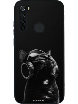 Sonique Men's Edition Θήκη με Σχέδιο «Audio Kitten» Black (Xiaomi Redmi Note 8 / Redmi Note 8 2021)