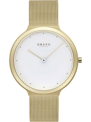 Obaku Γυναικείο Ρολόι με Χρυσό Μεταλλικό Μπρασελέ V269LXGWMG
