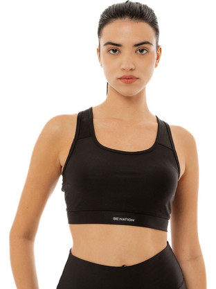 BE:NATION Essentials Athletic Bra Αθλητικό Μπουστάκι με Μέτρια Στήριξη Μαύρο 04112308-01