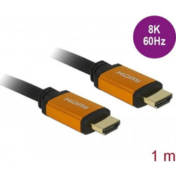 DeLOCK Καλώδιο HDMI 2.1 HDMI Male to HDMI Male 1m Black 85727