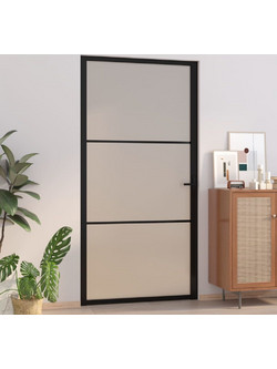 vidaXL Πόρτα Εσωτερική Γυάλινη Μαύρη 102.5x201.5cm 350555
