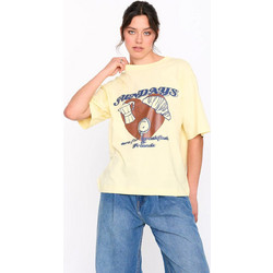 24COLOURS T-Shirt Γυναικεία Κοντομάνικη Μπλούζα Cotton Relaxed Fit - Yellow 12503b