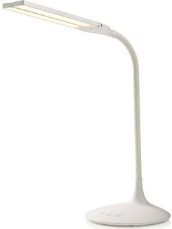 Nedis 233-0007 Επαναφορτιζόμενο LED Φωτιστικό Γραφείου με Εύκαμπτο Βραχίονα σε Λευκό Χρώμα