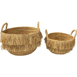 SYROS ΚΑΛΑΘΙ ΣΕΤ 2ΤΜΧ 36x36x32cm SEAGRASS ΦΥΣΙΚΟ c540552