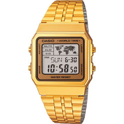 Casio Vintage Ψηφιακό Ανδρικό Ρολόι με Χρυσό Μεταλλικό Μπρασελέ A500WGA-9D