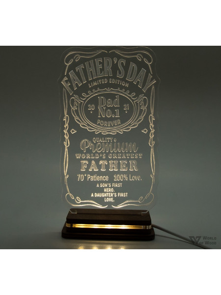 World of Wood - Φωτιστικό LED Jack Lable Father's Day W00532 Πολύχρωμο