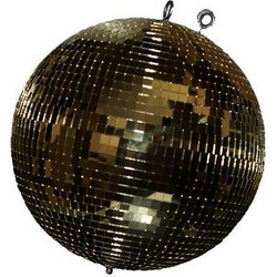 ATHENS BEST ENTERTAINMENT GOLD MIRROR BALL - 30cm with double safety lock - Disco Ball 10x10cm (MB-30G)