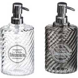 Marva Dispenser Υγρού Σαπουνιού Γυάλινο Savonnerie 9x6,5x20,5cm 400ml Διάφανο/Γκρι