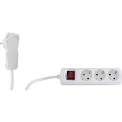 REV MULTIPLE SOCKET OUTLET 3-FOLD 5M WHITE + SWITCH 0012326115 WS