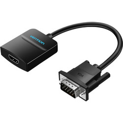 VENTION VGA to HDMI Converter with Female Micro USB and Audio Port 0.15M Black (ACNBB)
