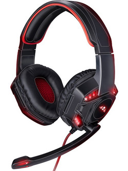 BAKAJI Ακουστικά Gaming Over-Ear με Κόκκινο LED Φωτισμό και Μικρόφωνο, Καλώδιο 1,5μ 02838844