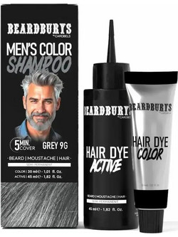 Beardburys Semi-permanent Γκρι Ανδρικό Χρωμοσαμπουάν 75ml