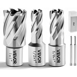 VEVOR Σετ Τρυπανιών Annular 5 τεμ. HSS με Weldon Shank για Μαγνητικά Δράπανα, 25.4mm Βάθος Κοπής, 12.7/15.87/25.4mm Διάμετρος GSGTZYC5JPJ1WJ6XY001V0