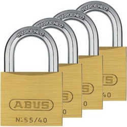 Abus Σετ Μπρούτζινα Λουκέτα με Κλειδί 40mm (4 Τεμάχια) - 55/40 Quadro