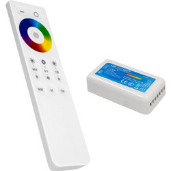 GLOBOSTAR RGBCONTROLLER 73424 Σετ Dimmer / Controller με RF Ασύρματο Χειριστήριο με 3 x 6.7A 160W Κανάλια DC 12-24V 20.1A 480W Max IP20 - RF2.4Ghz SYNC - Μ8.5 x Π4.5 x Υ2.5cm