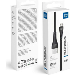 Blue Star PJ-DG3-A - Καλώδιο USB-A σε Micro USB 2A 12W 1m σε Μαύρο Χρώμα