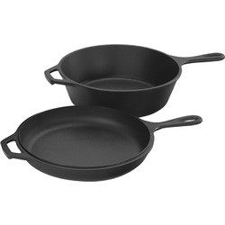 Combo 2 Σε 1 Μαντεμένιο Βαθύ Τηγάνι 2.84 lt Με Μαντεμένιο Καπάκι-Τηγάνι 26.04 εκ. - LCC3