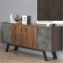 Μπουφές Νο 8 Με 4 Πόρτες 180x44.5x84 Με Επιλογές Χρωμάτων Δίχρωμος - Σκούρο Δρύς-Dark Oak