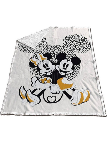 Disney Mickey & Minnie coral sherpa blanket 130x170cm