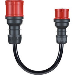 go-e Adapter fur Gemini flex 22 kW, CEE rot Drehstrom 32A CEE rot 16A (schwarz, 30cm)
