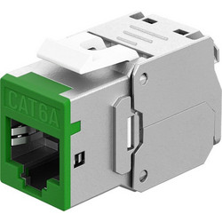 Goobay Keystone Module RJ45 Cat 6A, STP, Slim, Green Green - (77945)