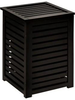 5five 160823B Καλάθι Απλύτων Ξύλινο Μαύρο 65 lt 40x40x58,5 εκ