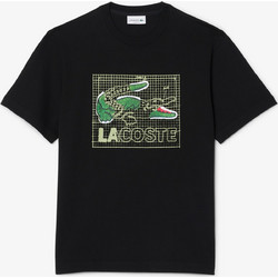 Μπλούζα LACOSTE Printed Cotton T-Shirt Black